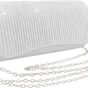 Stylish Silver Crossbody Clutch Bag for Prom and Special Events - Sparkle On